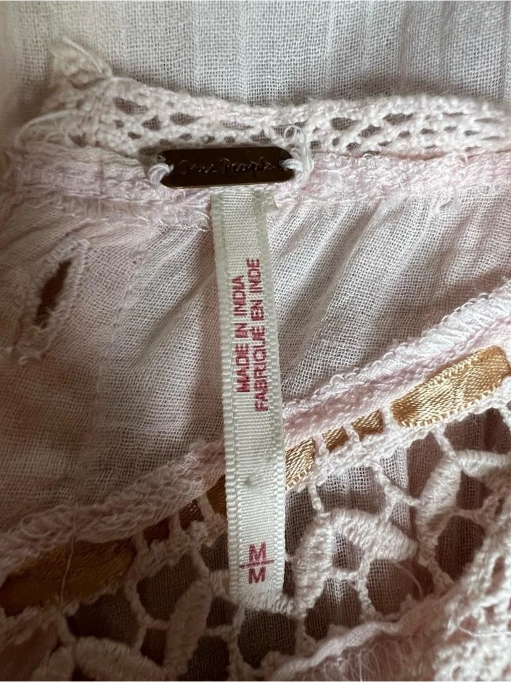 Free People Abigail Victorian Top in "Moon Cake" blush pink - Picture 4 of 8